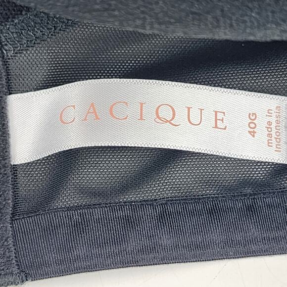 Cacique Black Lightly Lined Balconette Full Coverage Underwire Bra Size 40G - Picture 4 of 7